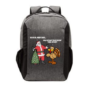 Thanksgiving Turkey And Santa Claus Christmas Too Early Gift Vector Backpack