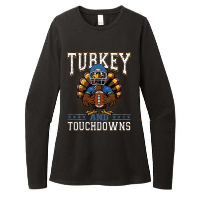 Thanksgiving Turkey And Touchdowns Football Womens CVC Long Sleeve Shirt