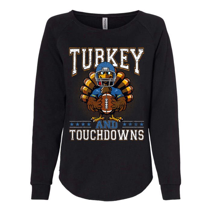 Thanksgiving Turkey And Touchdowns Football Womens California Wash Sweatshirt