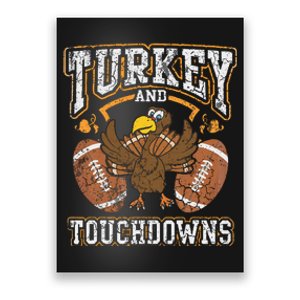 Thanksgiving Turkey And Touchdowns Football Kids Poster