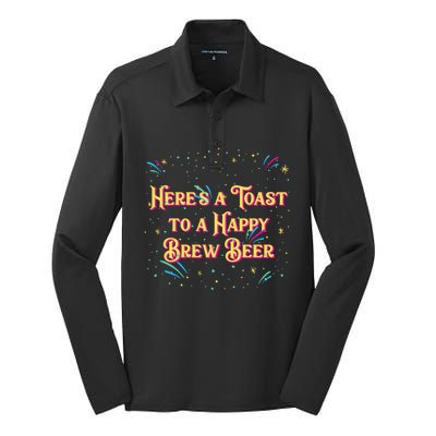 Toast To A Happy Brew Beer Happy New Year Party Nye Reunion Gift Silk Touch Performance Long Sleeve Polo