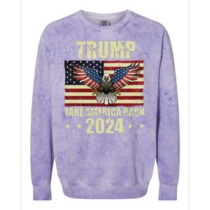 Trump Take America Back 2024 Colorblast Crewneck Sweatshirt