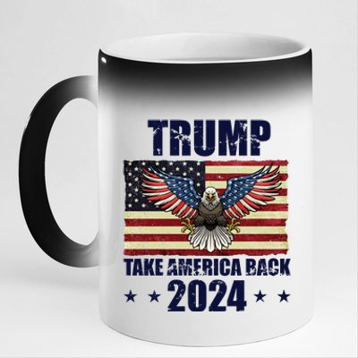 Trump Take America Back 2024 11oz Black Color Changing Mug