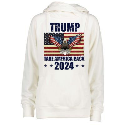 Trump Take America Back 2024 Womens Funnel Neck Pullover Hood