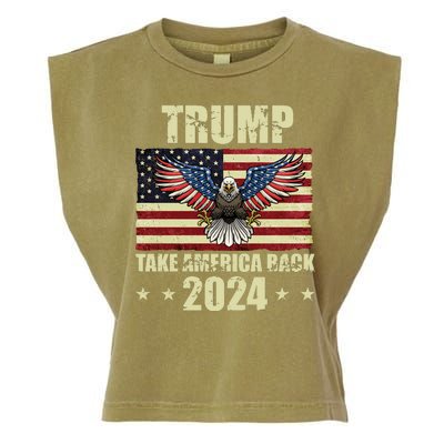 Trump Take America Back 2024 Garment-Dyed Women's Muscle Tee