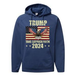 Trump Take America Back 2024 Performance Fleece Hoodie