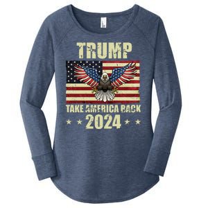 Trump Take America Back 2024 Women's Perfect Tri Tunic Long Sleeve Shirt