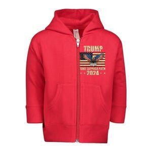 Trump Take America Back 2024 Toddler Zip Fleece Hoodie