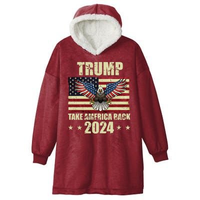 Trump Take America Back 2024 Hooded Wearable Blanket