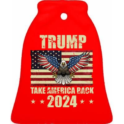 Trump Take America Back 2024 Ceramic Bell Ornament