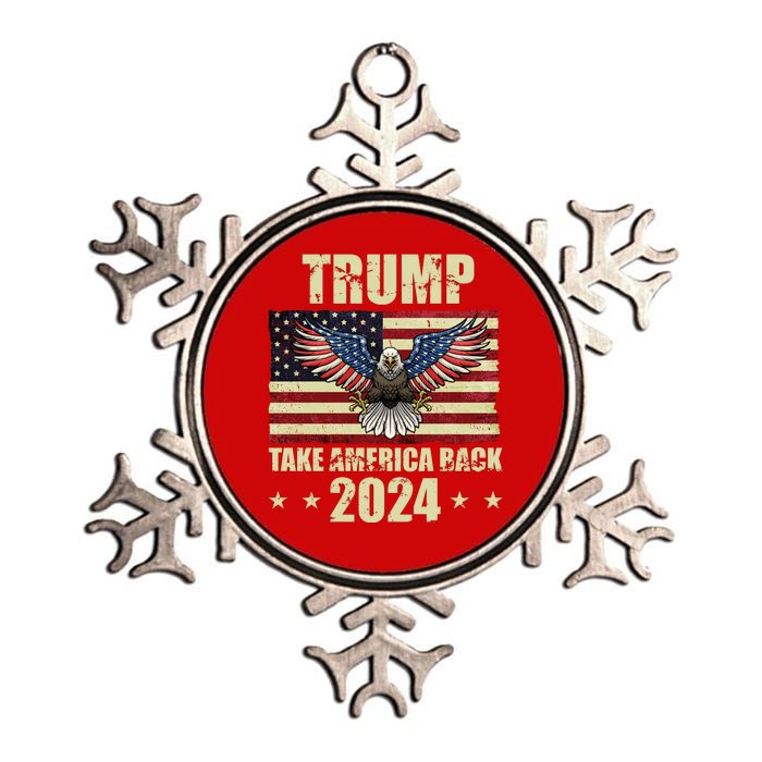 Trump Take America Back 2024 Metallic Star Ornament