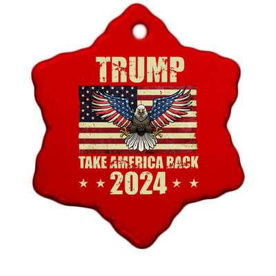 Trump Take America Back 2024 Ceramic Star Ornament