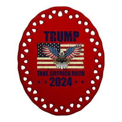 Trump Take America Back 2024 Ceramic Oval Ornament