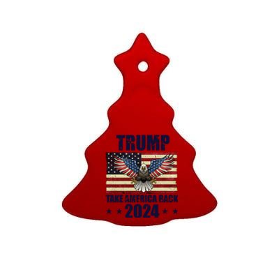 Trump Take America Back 2024 Ceramic Tree Ornament