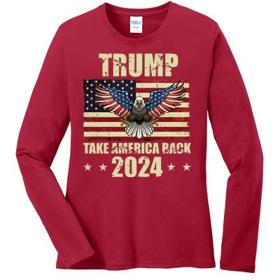 Trump Take America Back 2024 Ladies Long Sleeve Shirt