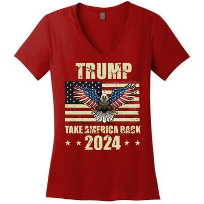 Trump Take America Back 2024 Women's V-Neck T-Shirt