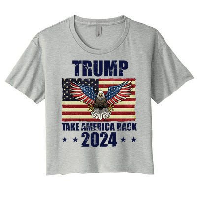 Trump Take America Back 2024 Women's Crop Top Tee