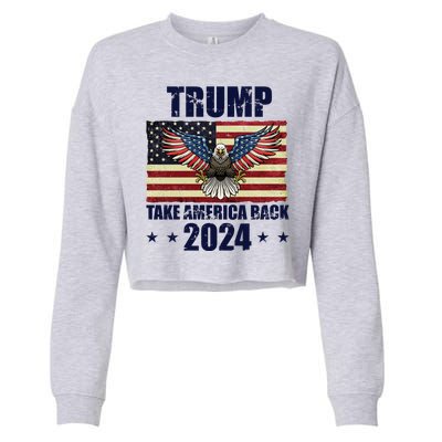 Trump Take America Back 2024 Cropped Pullover Crew