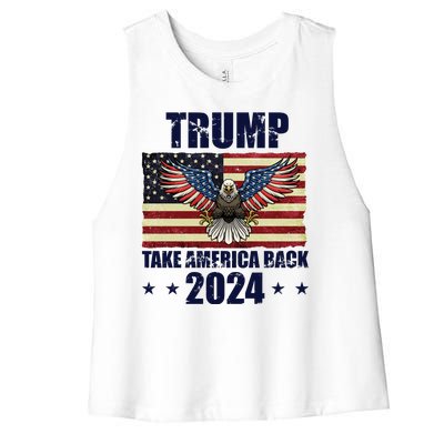 Trump Take America Back 2024 Women's Racerback Cropped Tank