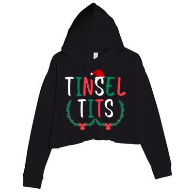 Tinsel Tits And Jingle Balls Crop Fleece Hoodie