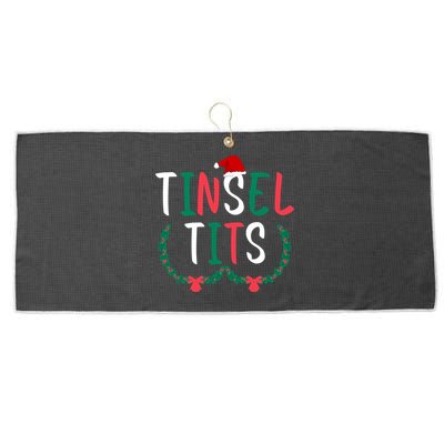 Tinsel Tits And Jingle Balls Large Microfiber Waffle Golf Towel