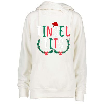 Tinsel Tits And Jingle Balls Womens Funnel Neck Pullover Hood