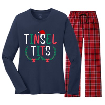 Tinsel Tits And Jingle Balls Women's Long Sleeve Flannel Pajama Set 