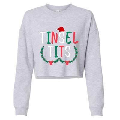 Tinsel Tits And Jingle Balls Cropped Pullover Crew