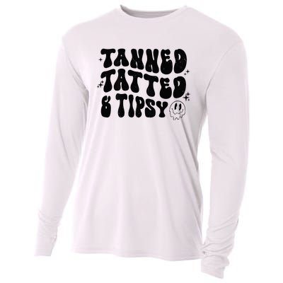 Tanned Tatted And Tipsy Trendy Beach Summer Vacation Cooling Performance Long Sleeve Crew