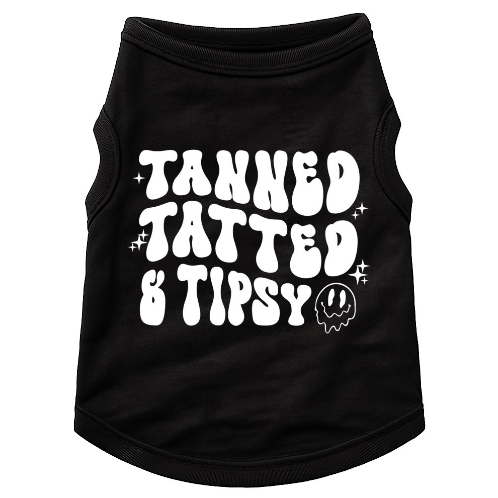 Tanned Tatted And Tipsy Trendy Beach Summer Vacation Great Gift Doggie Tank