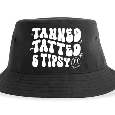 Tanned Tatted And Tipsy Trendy Beach Summer Vacation Great Gift Sustainable Bucket Hat