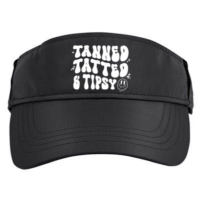 Tanned Tatted And Tipsy Trendy Beach Summer Vacation Great Gift Adult Drive Performance Visor