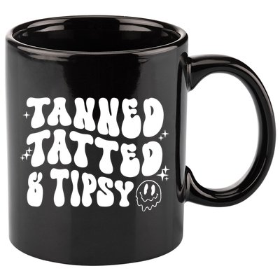 Tanned Tatted And Tipsy Trendy Beach Summer Vacation Great Gift 11oz C Handle Ceramic Mug