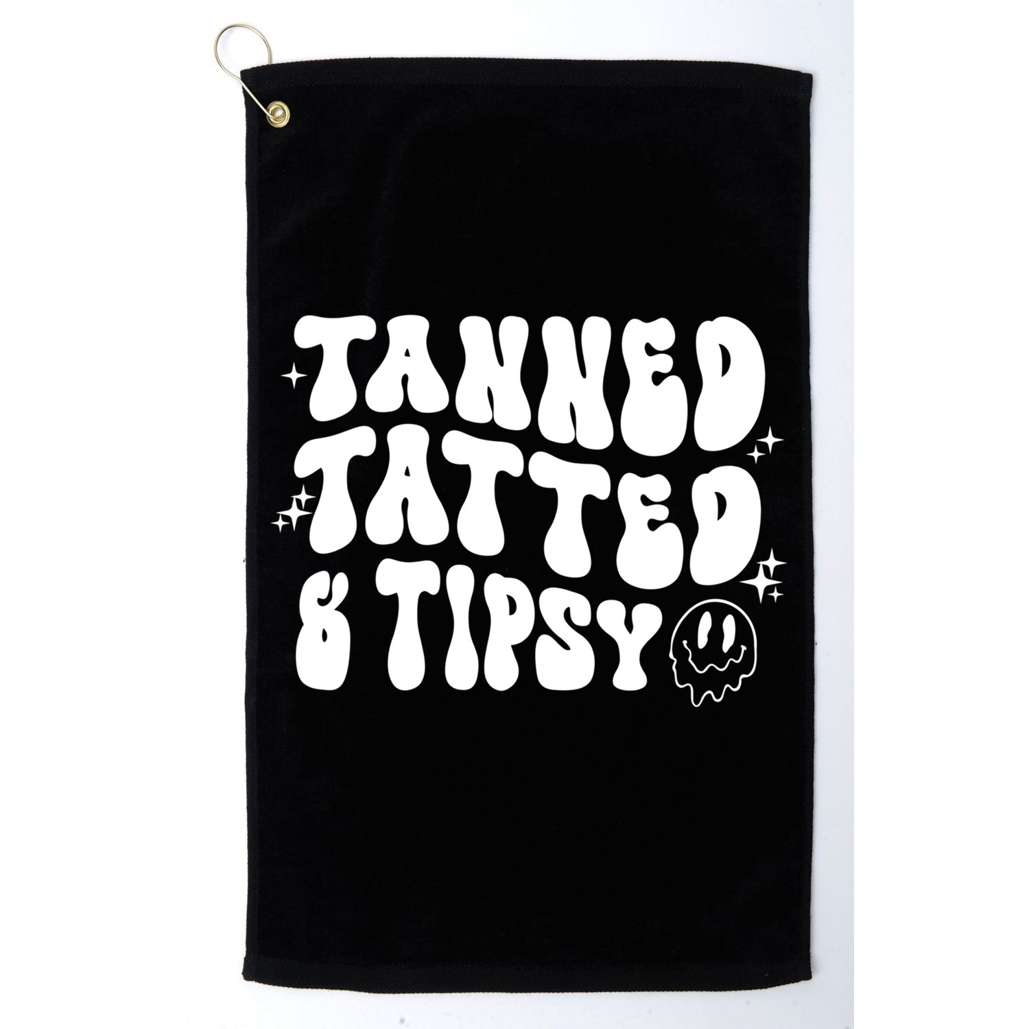 Tanned Tatted And Tipsy Trendy Beach Summer Vacation Great Gift Golf Towel