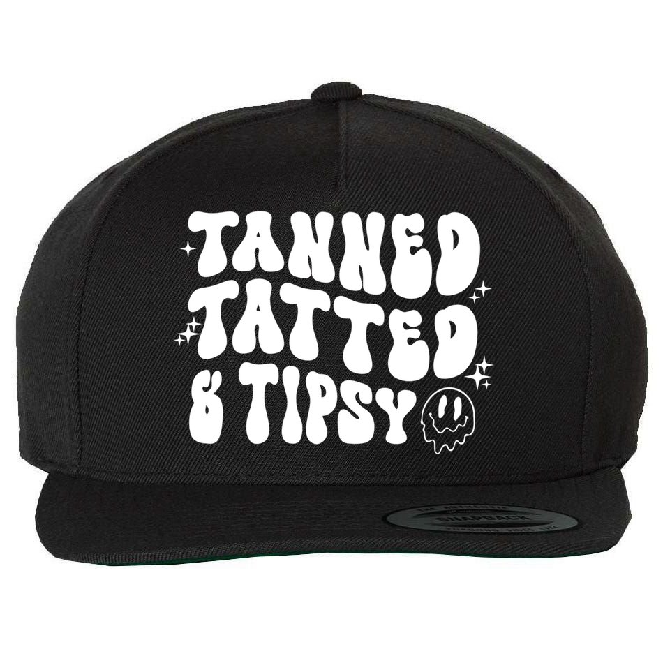 Tanned Tatted And Tipsy Trendy Beach Summer Vacation Great Gift Wool Snapback Cap