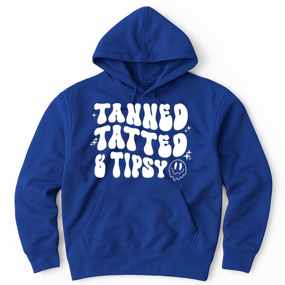 Tanned Tatted And Tipsy Trendy Beach Summer Vacation Great Gift Hoodie
