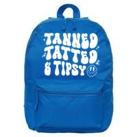 Tanned Tatted And Tipsy Trendy Beach Summer Vacation Great Gift 16 in Basic Backpack