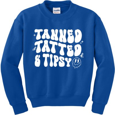 Tanned Tatted And Tipsy Trendy Beach Summer Vacation Great Gift Kids Sweatshirt