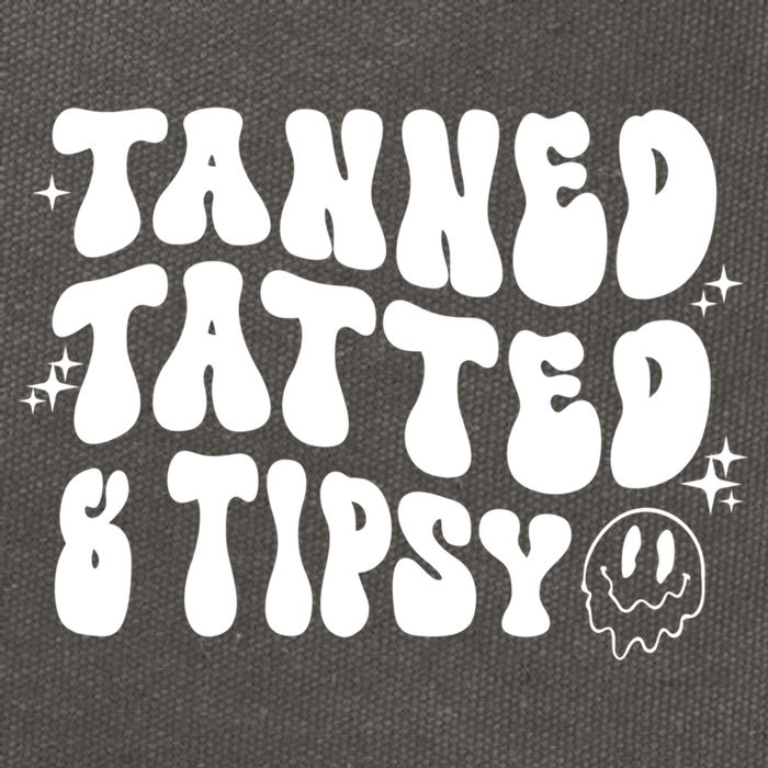 Tanned Tatted And Tipsy Trendy Beach Summer Vacation Great Gift Cotton Canvas Backpack