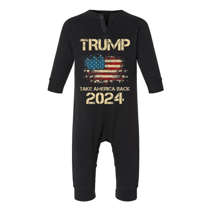 Trump Take America Back 2014 Stars and Stripes American Flag  Infant Fleece One Piece