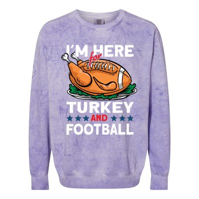 Thanksgiving Turkey And Football Great Gift Colorblast Crewneck Sweatshirt