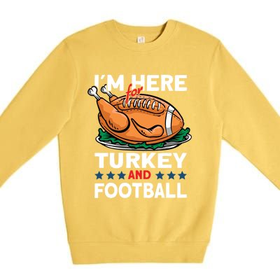 Thanksgiving Turkey And Football Great Gift Premium Crewneck Sweatshirt