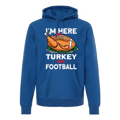 Thanksgiving Turkey And Football Great Gift Premium Hoodie