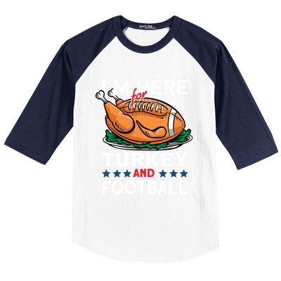 Thanksgiving Turkey And Football Great Gift Baseball Sleeve Shirt