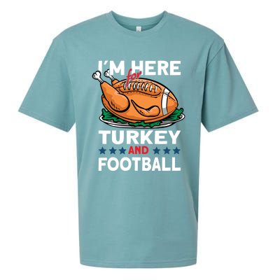 Thanksgiving Turkey And Football Great Gift Sueded Cloud Jersey T-Shirt