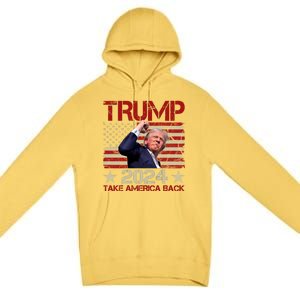 Trump Take America Back Fist Pump Shot Rally 2024 Premium Pullover Hoodie