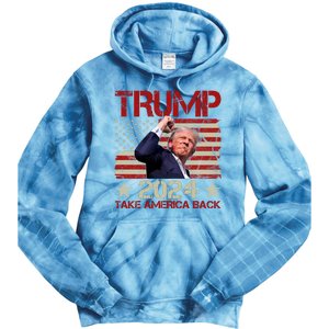 Trump Take America Back Fist Pump Shot Rally 2024 Tie Dye Hoodie