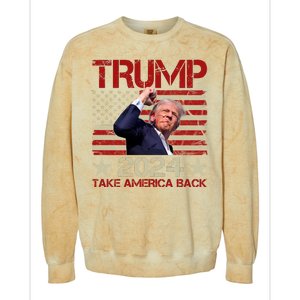 Trump Take America Back Fist Pump Shot Rally 2024 Colorblast Crewneck Sweatshirt