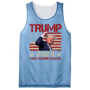 Trump Take America Back Fist Pump Shot Rally 2024 Mesh Reversible Basketball Jersey Tank