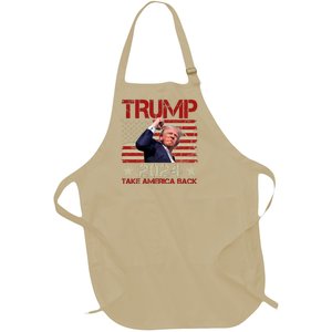 Trump Take America Back Fist Pump Shot Rally 2024 Full-Length Apron With Pockets